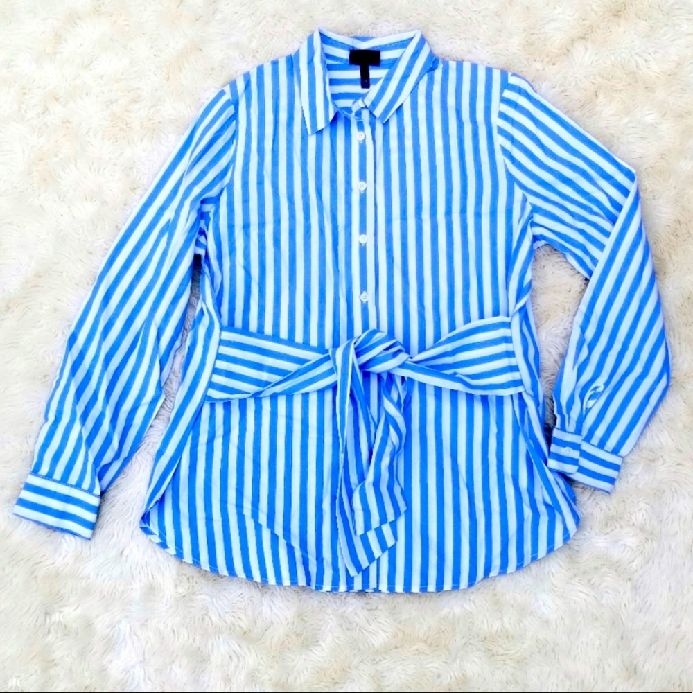Classy Stripped Button Down and Waist Tie.
